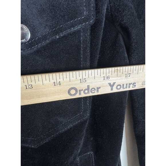 Todd Snyder Jacket Mens XS Black Suede Dylan Calf Leather Trucker Snap - Picture 9 of 16
